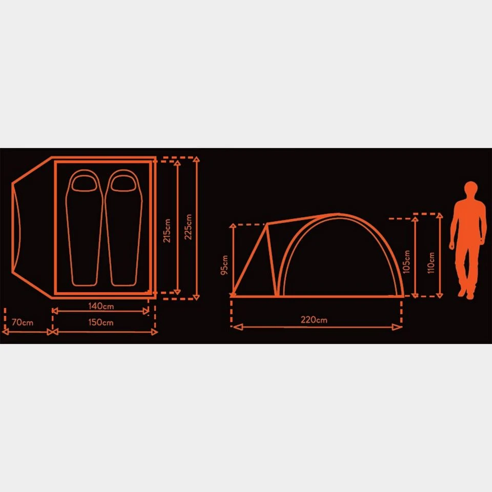 Eurohike Cairns 2 DLX Nightfall Tent 4 Eurohike Cairns 2 DLX Nightfall Tent - Image 2