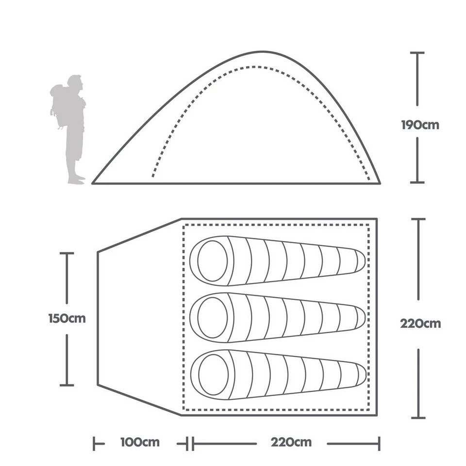 Eurohike Tamar 3 Person Tent 4 Eurohike Tamar 3 Person Tent - Image 2