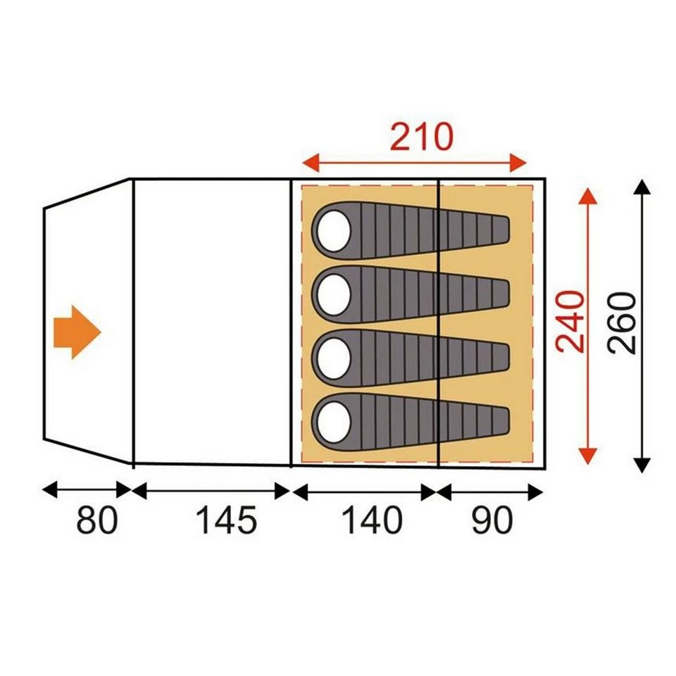 Eurohike Sendero 4 Family Tent 4 Eurohike Sendero 4 Family Tent - Image 2